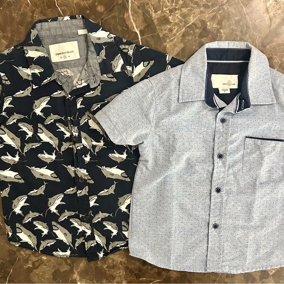 Bundle of 2 Short Sleeve Button Down Shirts Toddler 3T - Picture 1 of 4